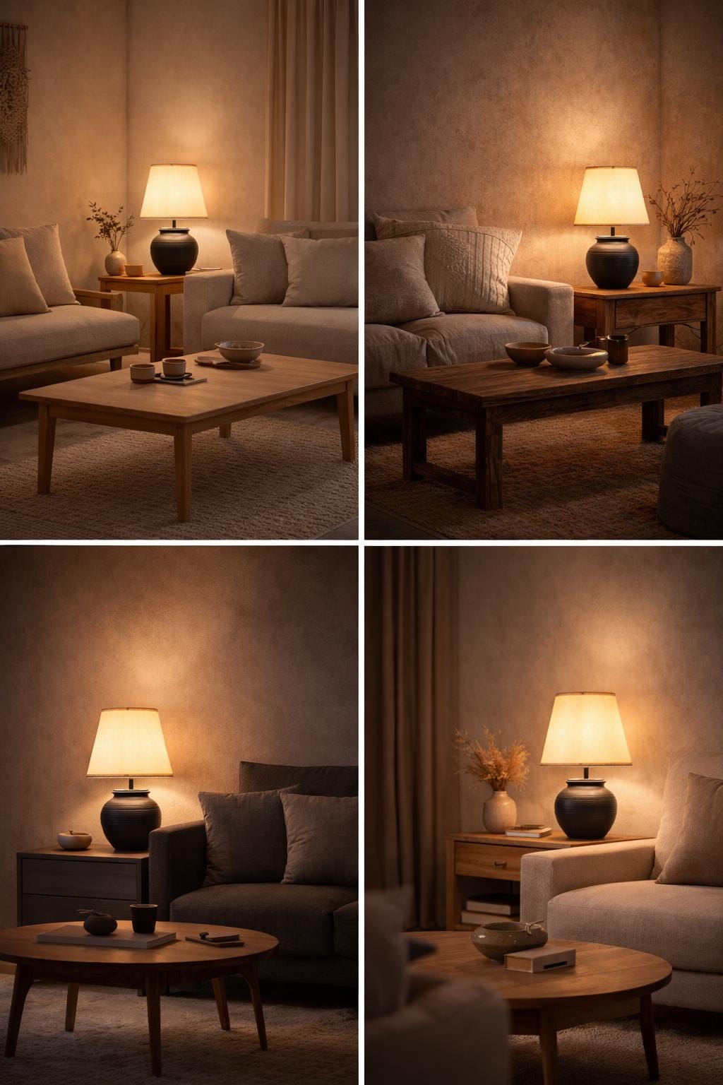 Handmade ceramic table lamp with warm ambient light. Simple form, gentle glow, timeless mood. Bat Trang ceramic, Vietnam.
