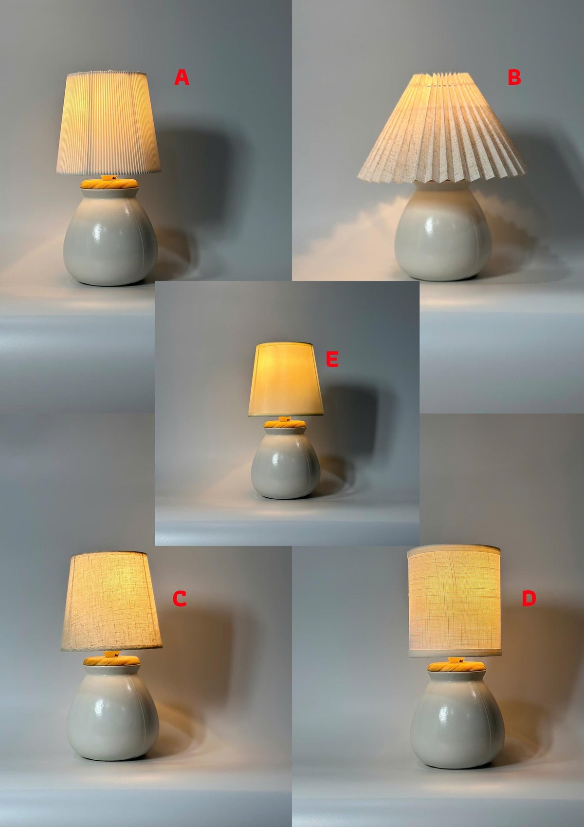 Handmade ceramic table lamp with warm ambient light. Simple form, gentle glow, timeless mood.