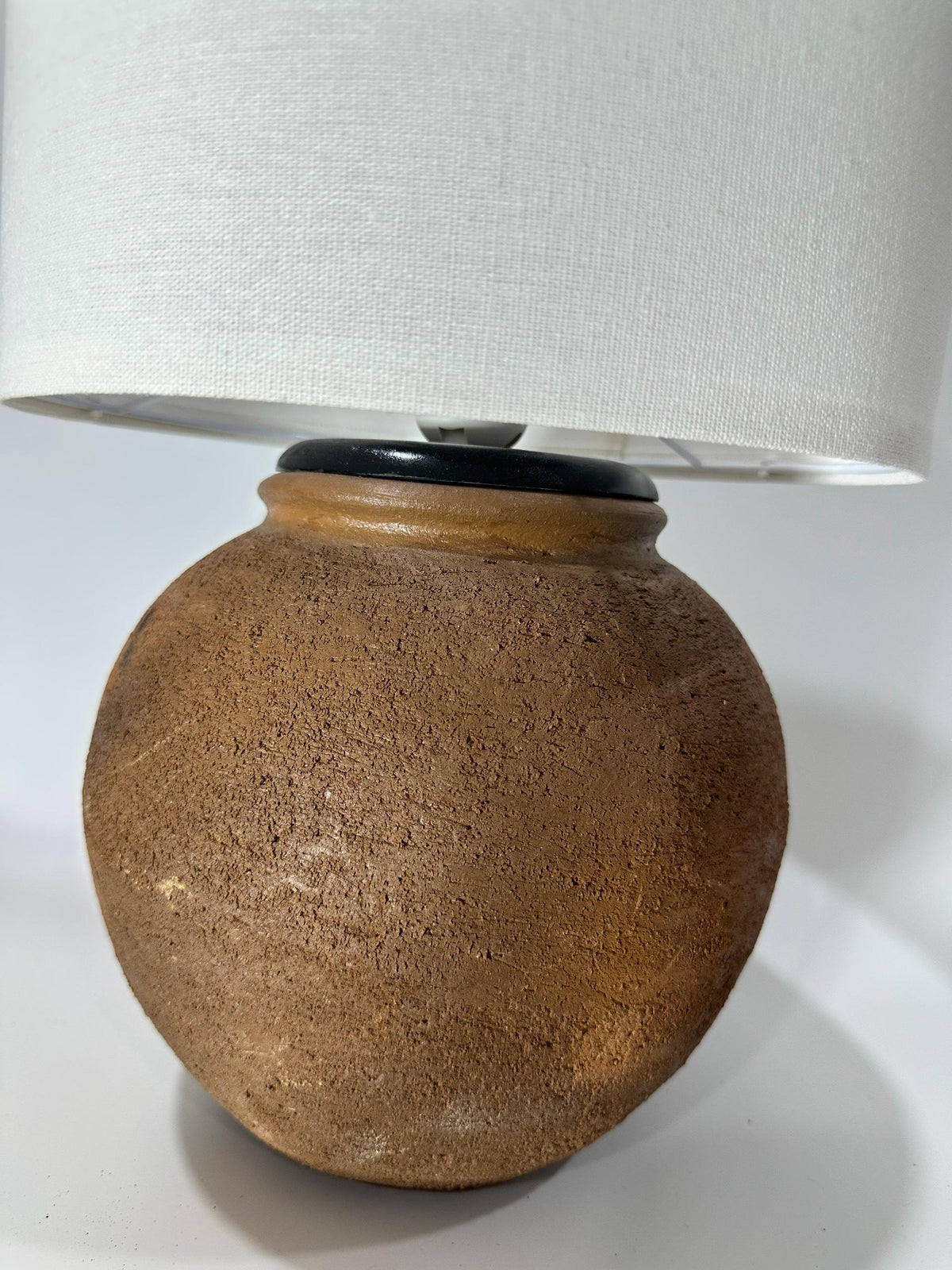 Handmade Cham Pottery Table Lamp, Minimalist Ceramic Vase Base, Organic Decor
