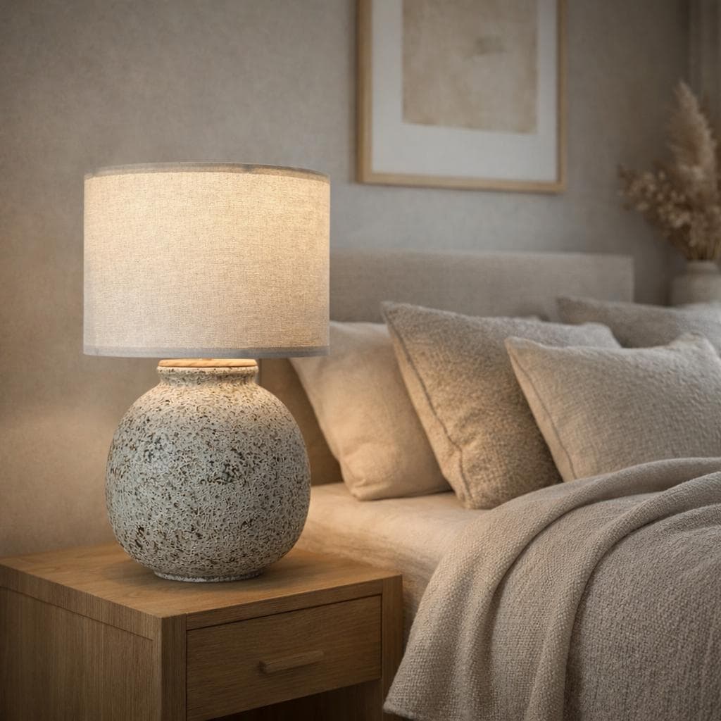 Atlantis Ceramic Table Lamp – Handcrafted Bat Trang Pottery Base with Ancient Ocean Glaze, Inspired by Vessels Raised from the Deep Sea