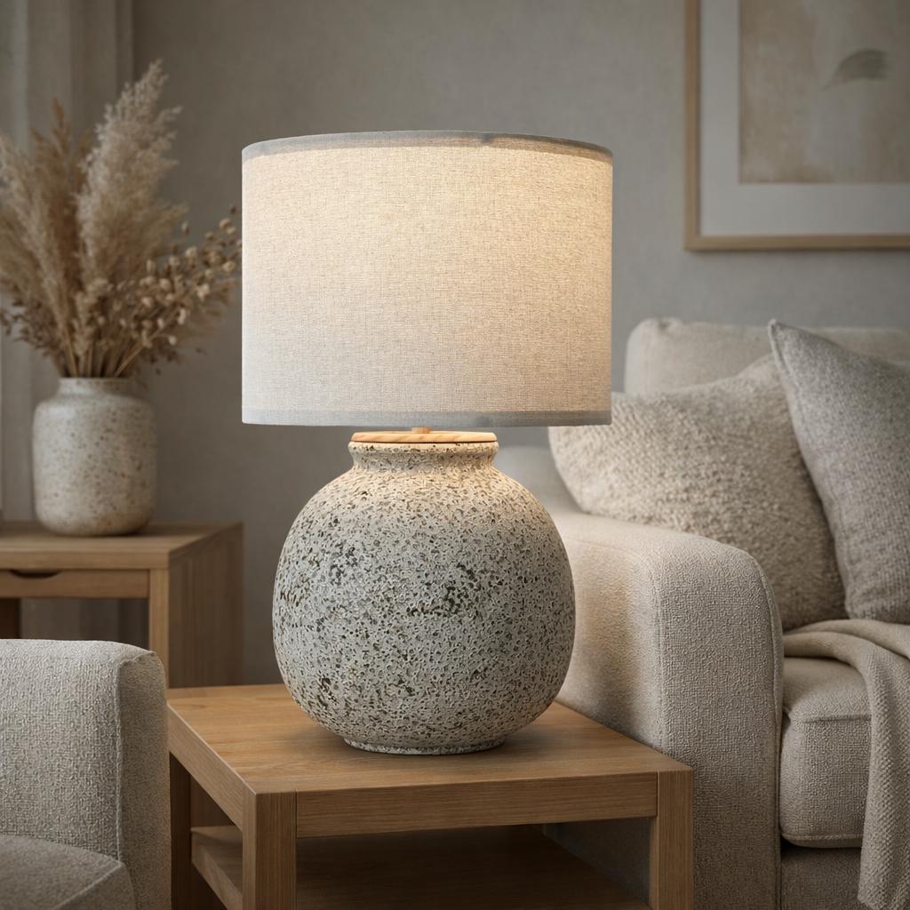 Atlantis Ceramic Table Lamp – Handcrafted Bat Trang Pottery Base with Ancient Ocean Glaze, Inspired by Vessels Raised from the Deep Sea
