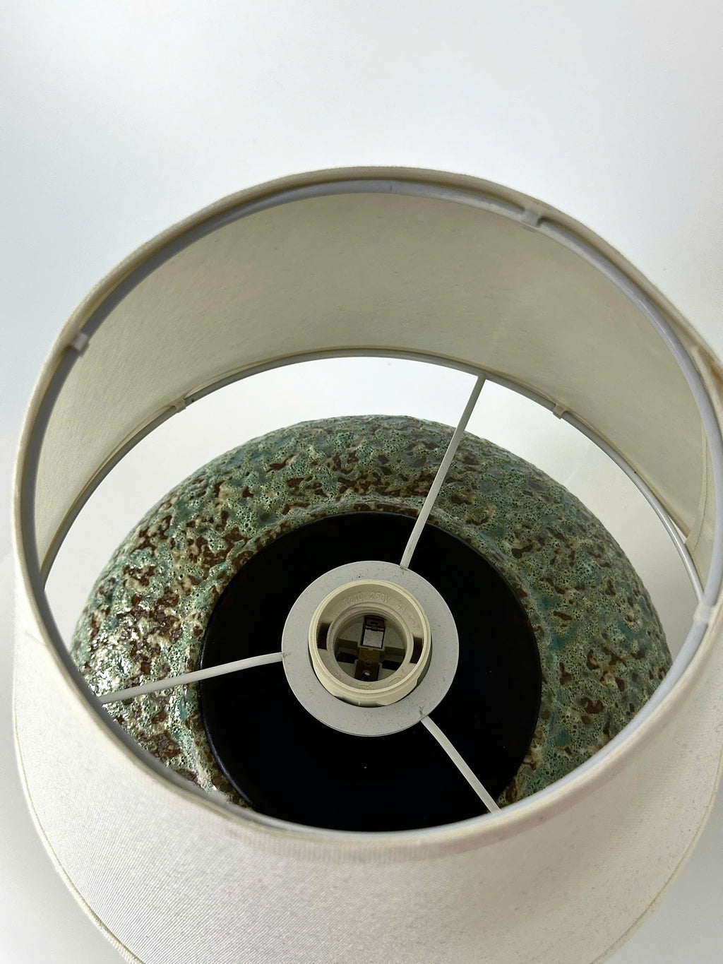 Handmade Ceramic Table Lamp, Speckled Glaze, Wabi-Sabi Glow, Linen Shade