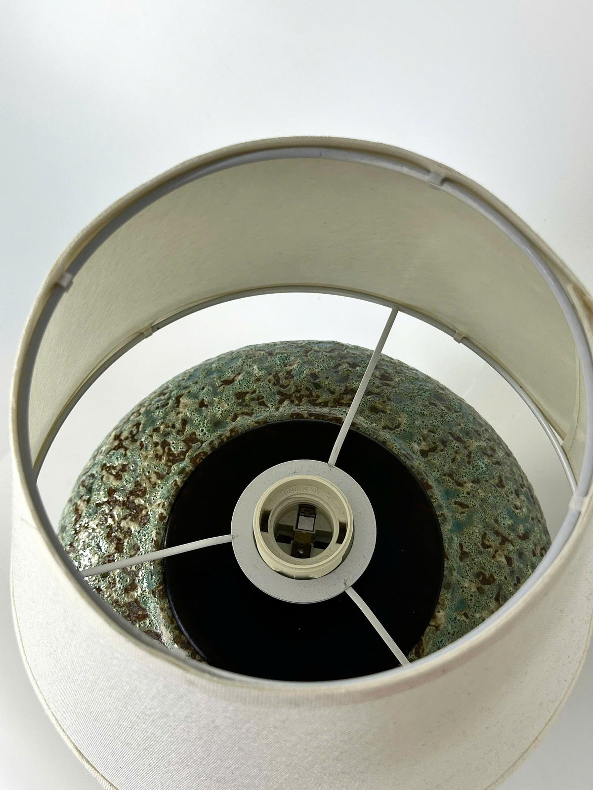 Handmade Ceramic Table Lamp, Speckled Glaze, Wabi-Sabi Glow, Linen Shade