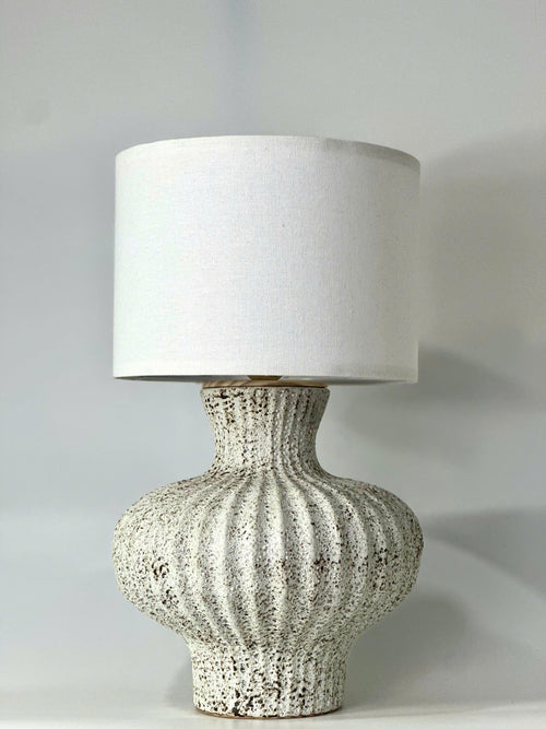 Atlantis Ceramic Table Lamp – Lantern Base, Coral Crackle Glaze, Ocean Textures