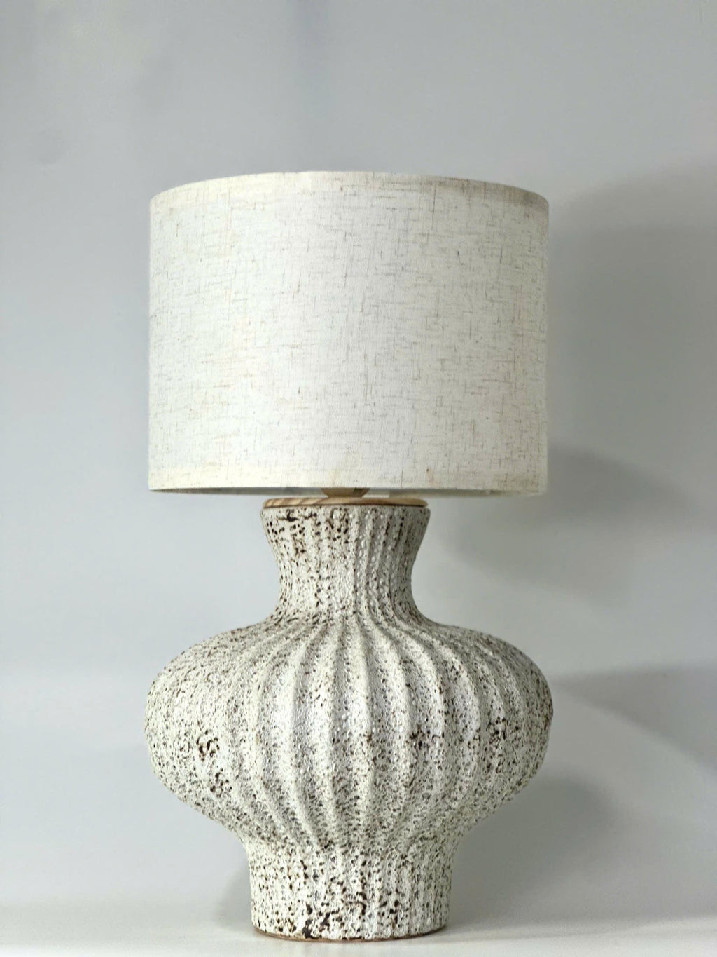 Atlantis Ceramic Table Lamp – Lantern Base, Coral Crackle Glaze, Ocean Textures