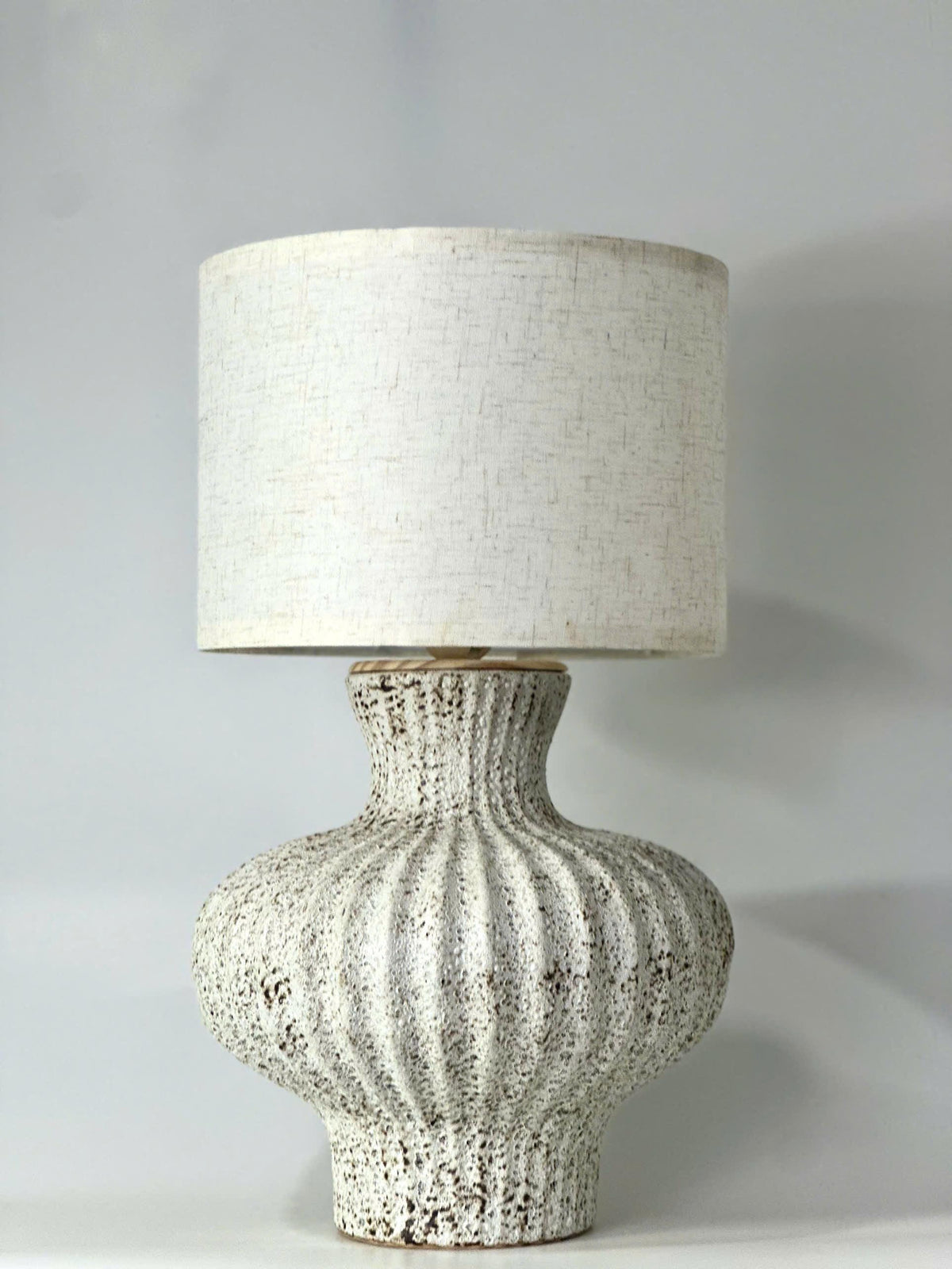 Atlantis Ceramic Table Lamp – Lantern Base, Coral Crackle Glaze, Ocean Textures