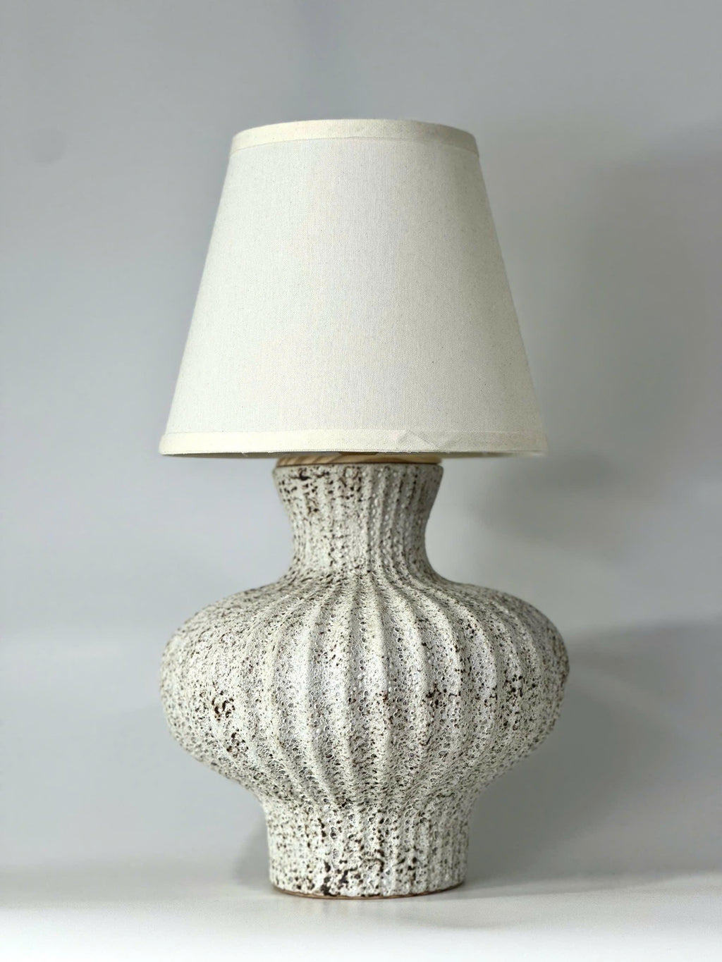 Atlantis Ceramic Table Lamp – Lantern Base, Coral Crackle Glaze, Ocean Textures