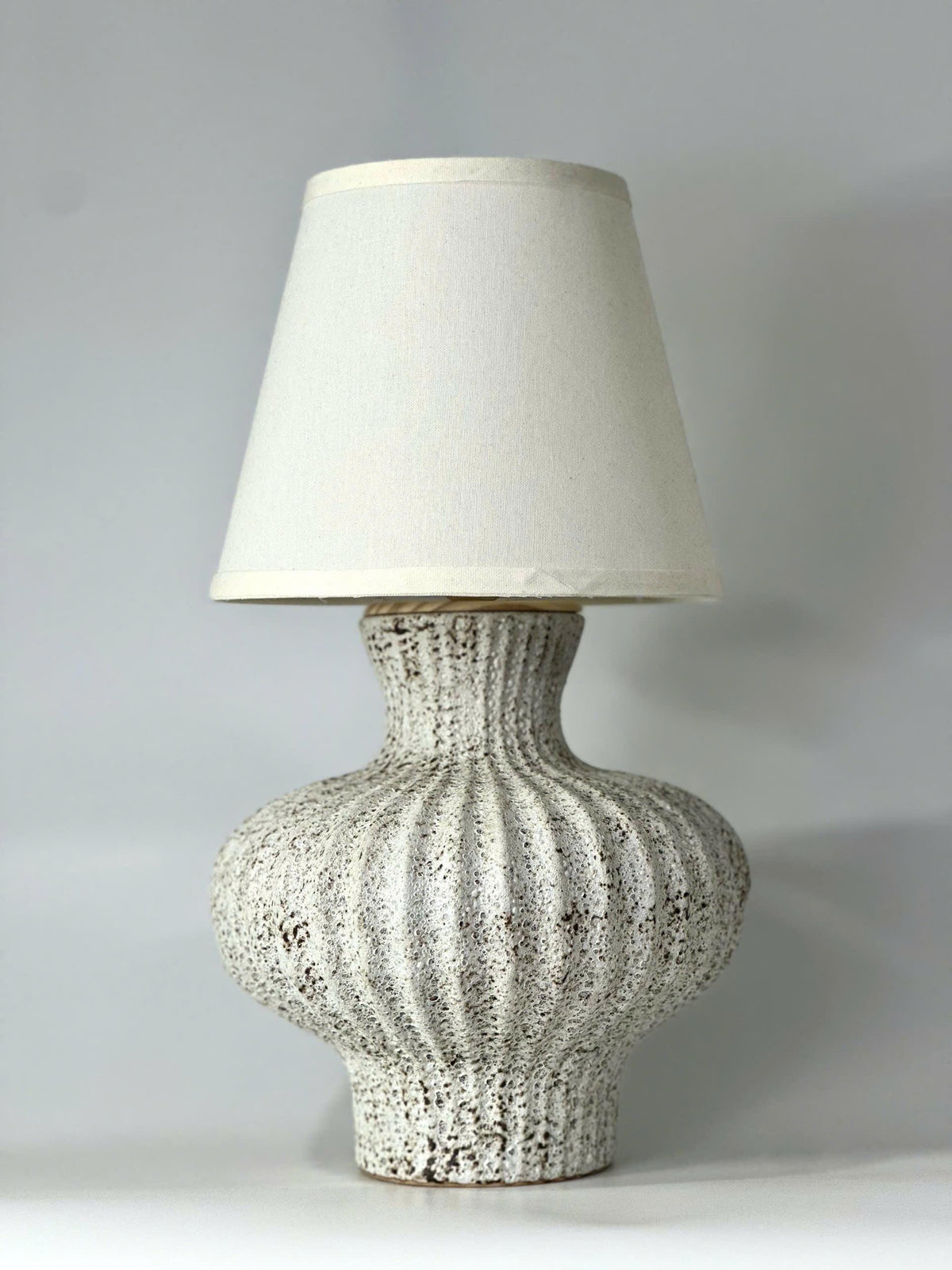 Atlantis Ceramic Table Lamp – Lantern Base, Coral Crackle Glaze, Ocean Textures