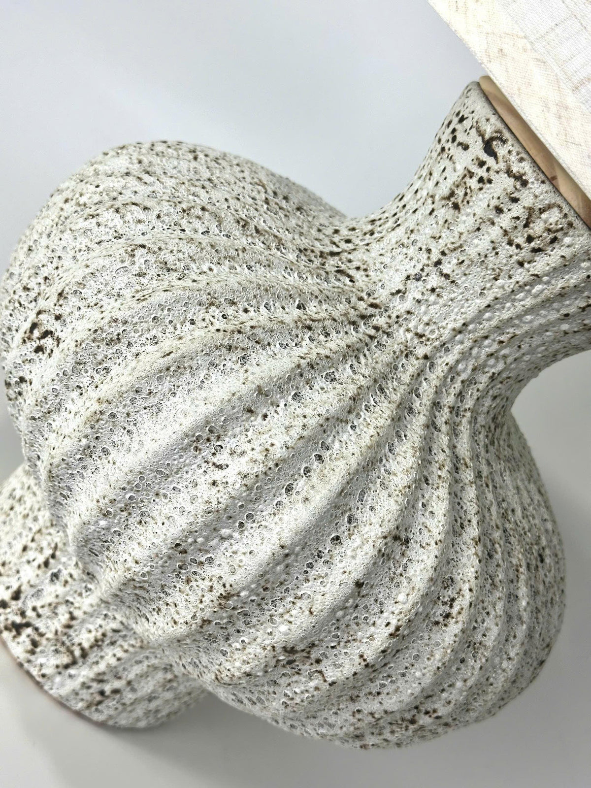 Atlantis Ceramic Table Lamp – Lantern Base, Coral Crackle Glaze, Ocean Textures
