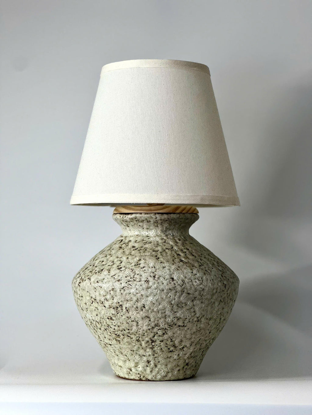 Handmade Ceramic Table Lamp – Textured Stone Glaze, Wabi-Sabi Artisan Decor
