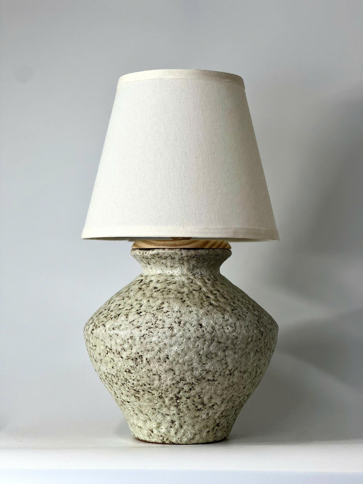 Handmade Ceramic Table Lamp – Textured Stone Glaze, Wabi-Sabi Artisan Decor