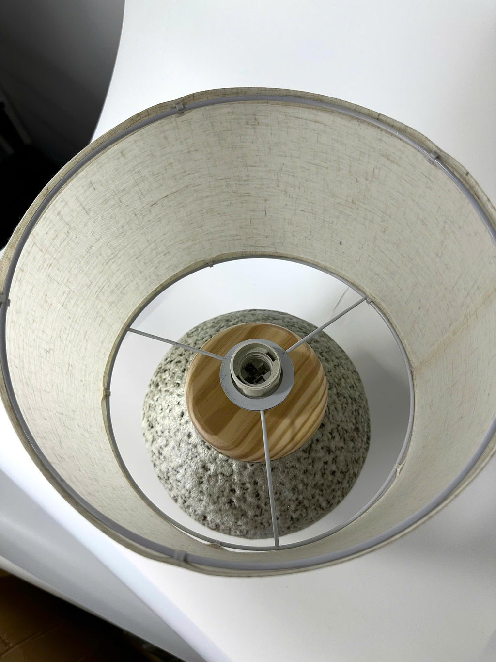 Handmade Ceramic Table Lamp – Textured Stone Glaze, Wabi-Sabi Artisan Decor