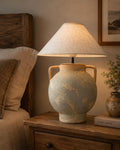 Handmade Ceramic Table Lamp, Wabi-Sabi Charm, Earthy Tones, Japandi Rustic Home Decor
