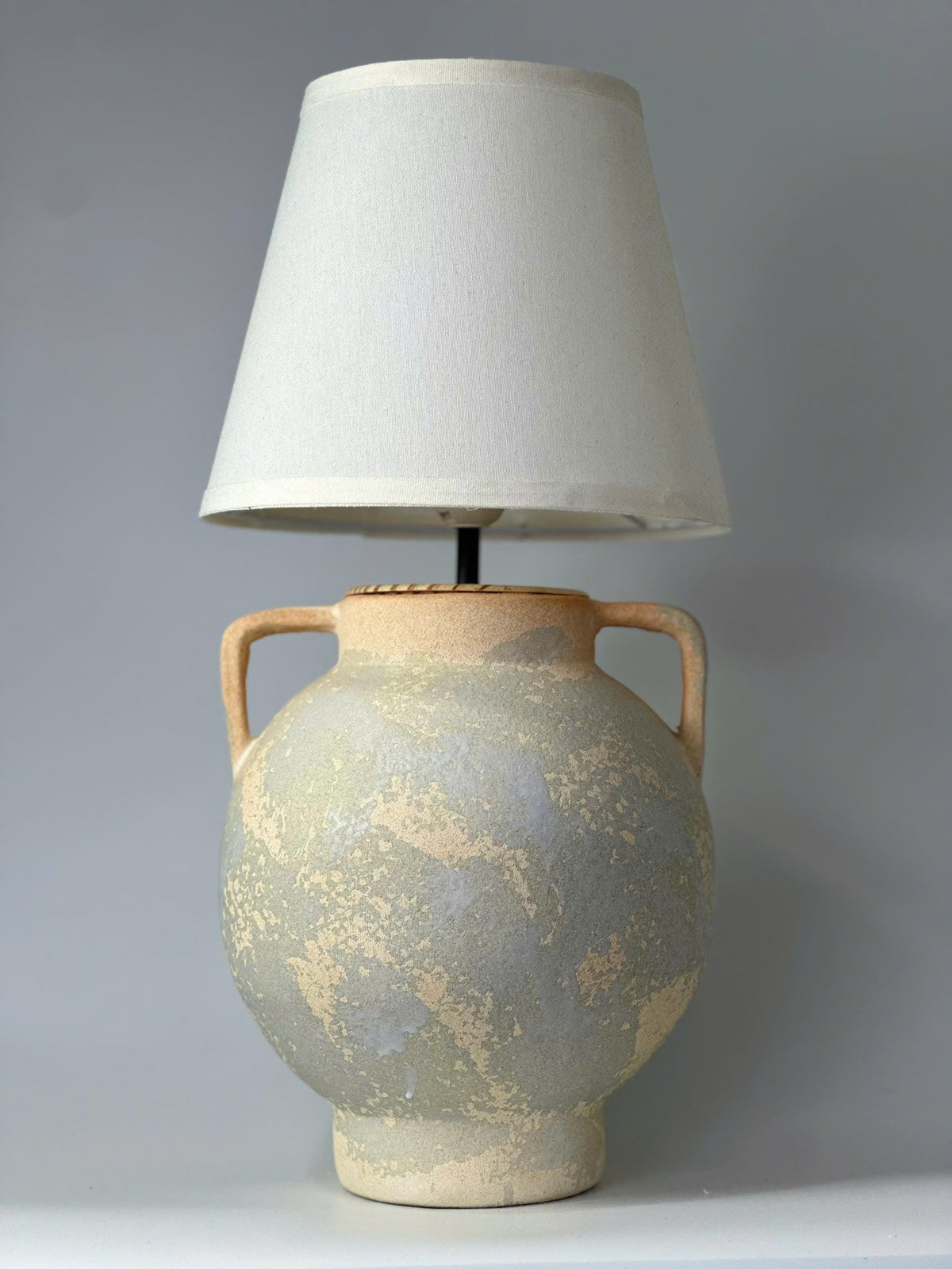 Handmade Ceramic Table Lamp, Wabi-Sabi Charm, Earthy Tones, Japandi Rustic Home Decor