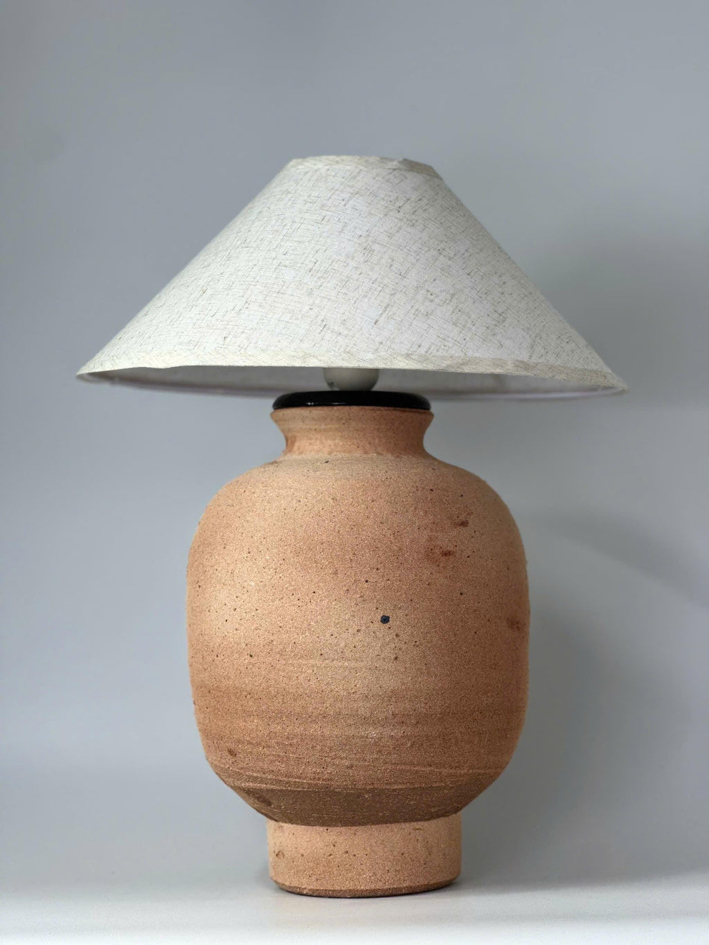 Handmade Ceramic Table Lamp, Earthy Tones, Cozy Ambient Glow, Japandi Wabi-Sabi Interiors