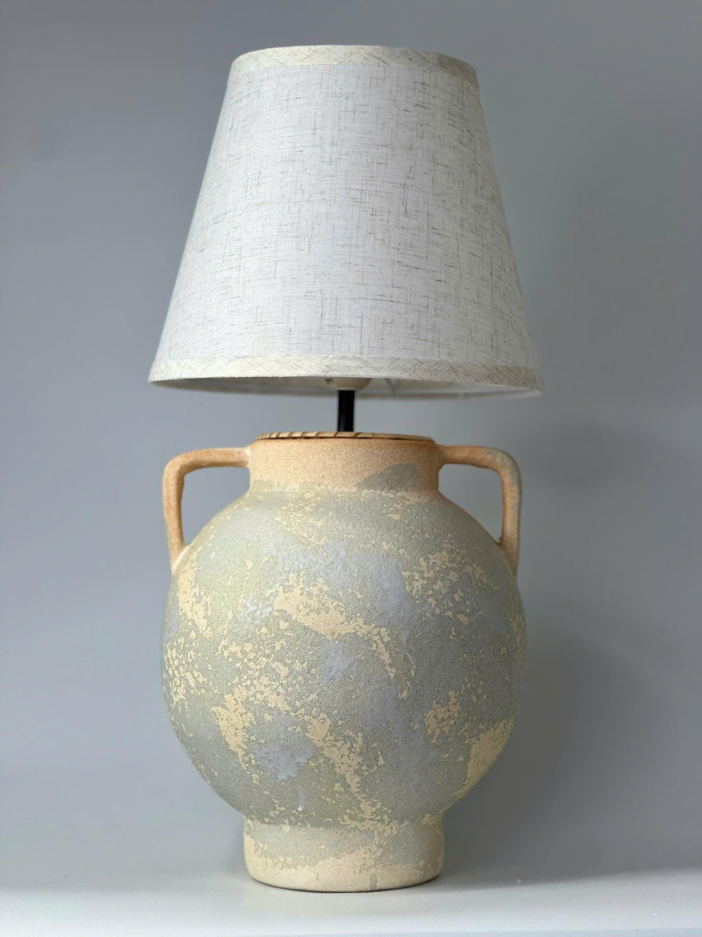 Handmade Ceramic Table Lamp, Wabi-Sabi Charm, Earthy Tones, Japandi Rustic Home Decor