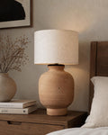 Handmade Ceramic Table Lamp, Earthy Tones, Cozy Ambient Glow, Japandi Wabi-Sabi Interiors
