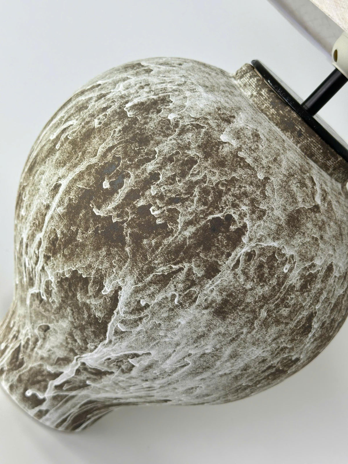 Handcrafted ceramic table lamp with an aged earthy finish, bringing warm wabi-sabi charm and timeless elegance to any space.