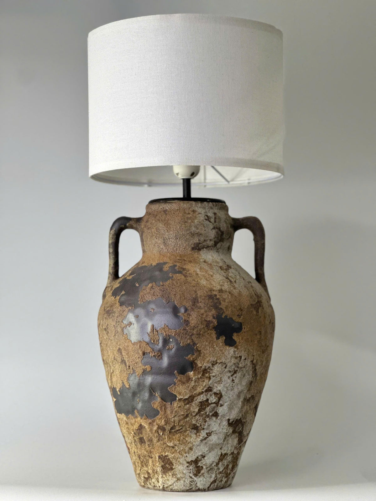Rustic Handmade Ceramic Table Lamp | Large Wabi-Sabi Pottery Lamp | Japandi Bedside Lamp | Organic Modern Accent Lighting