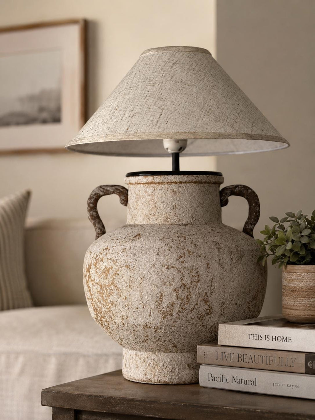 Handmade Rustic Ceramic Table Lamp | Wabi-Sabi Pottery Lamp | Japandi Bedside Lamp | Organic Modern Accent Lighting