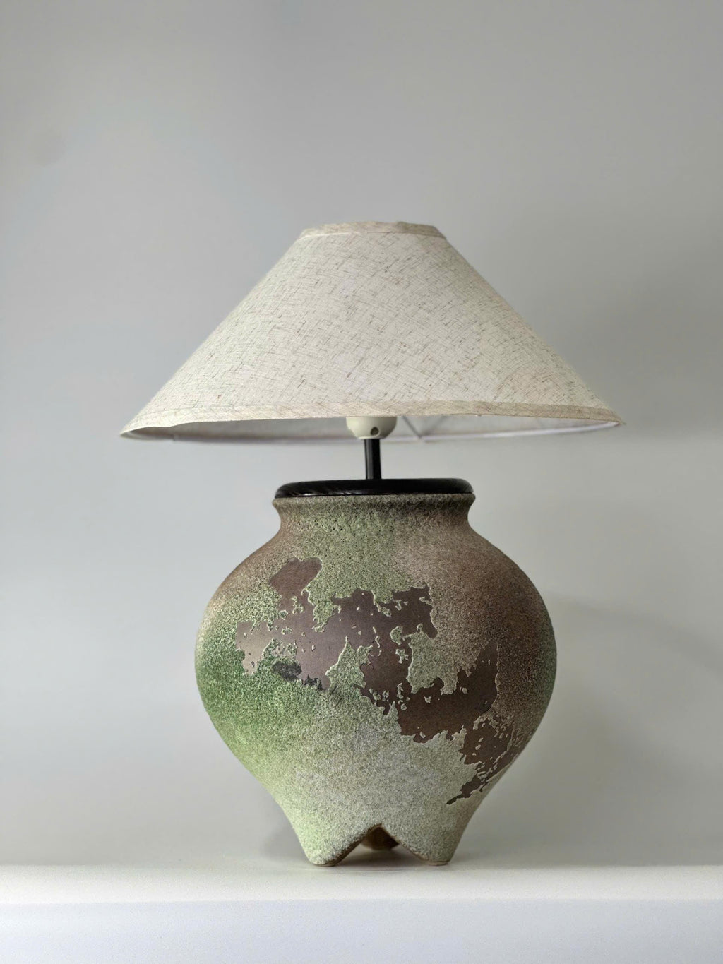Handmade Rustic Ceramic Table Lamp | Wabi-Sabi Pottery Lamp | Japandi Bedside Lamp | Organic Modern Accent Lighting
