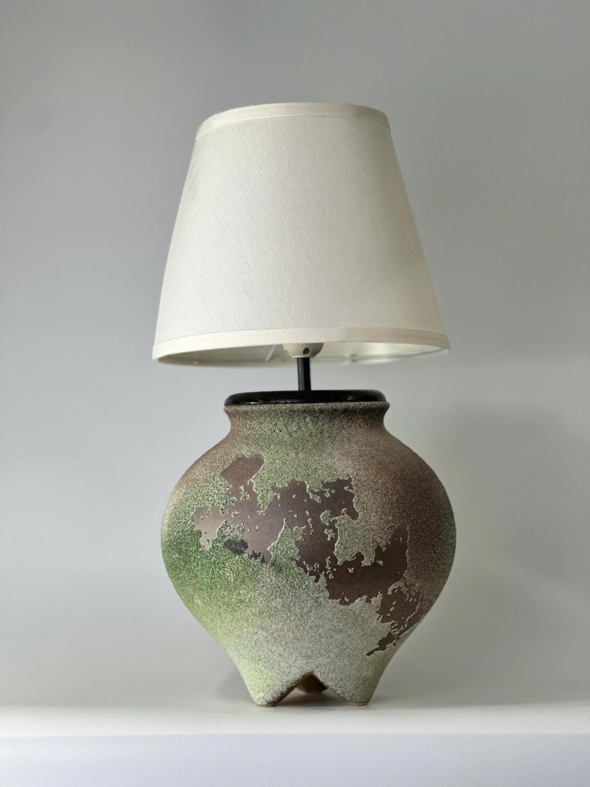 Handmade Rustic Ceramic Table Lamp | Wabi-Sabi Pottery Lamp | Japandi Bedside Lamp | Organic Modern Accent Lighting