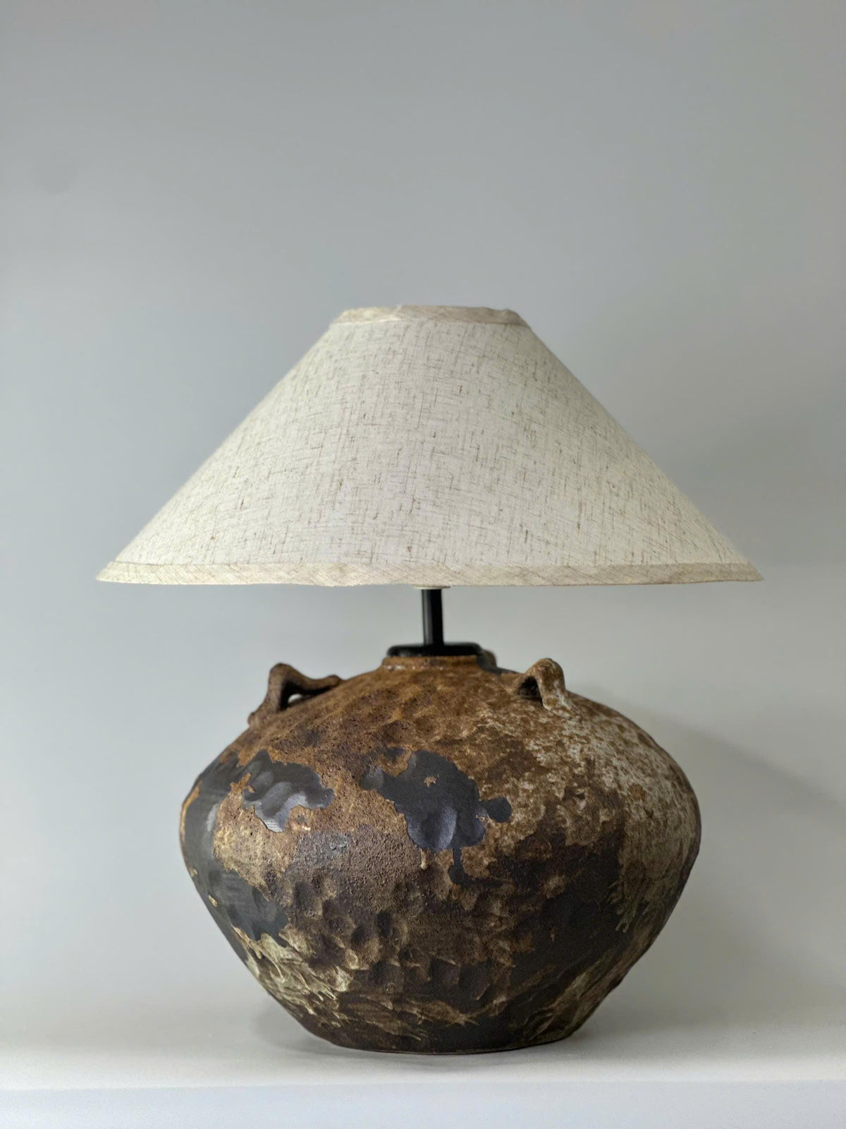 Rustic Handmade Ceramic Table Lamp | Wabi-Sabi Pottery Table Lamp | Organic Modern Bedside Lamp | Artisan Accent Lighting