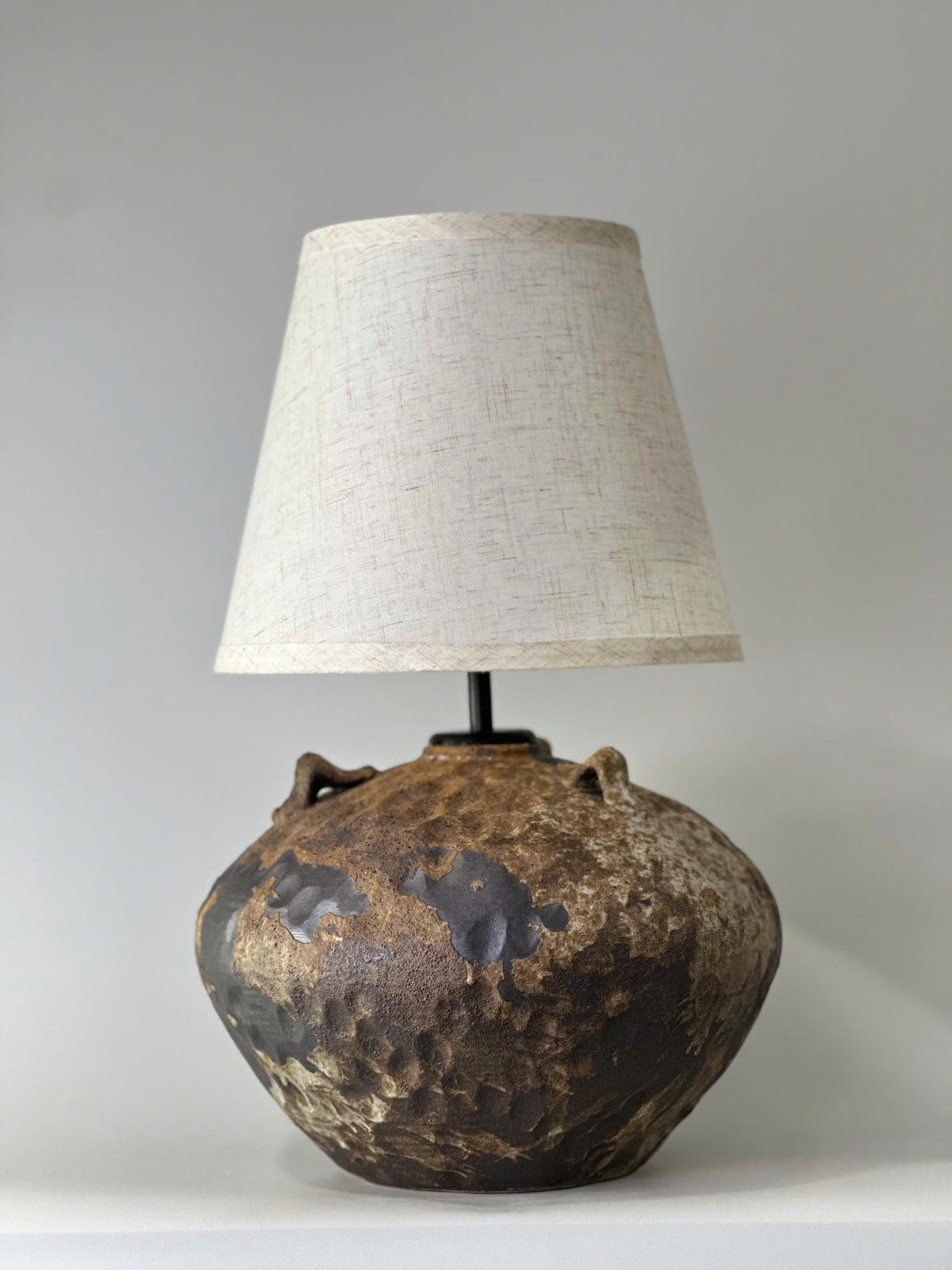 Rustic Handmade Ceramic Table Lamp | Wabi-Sabi Pottery Table Lamp | Organic Modern Bedside Lamp | Artisan Accent Lighting