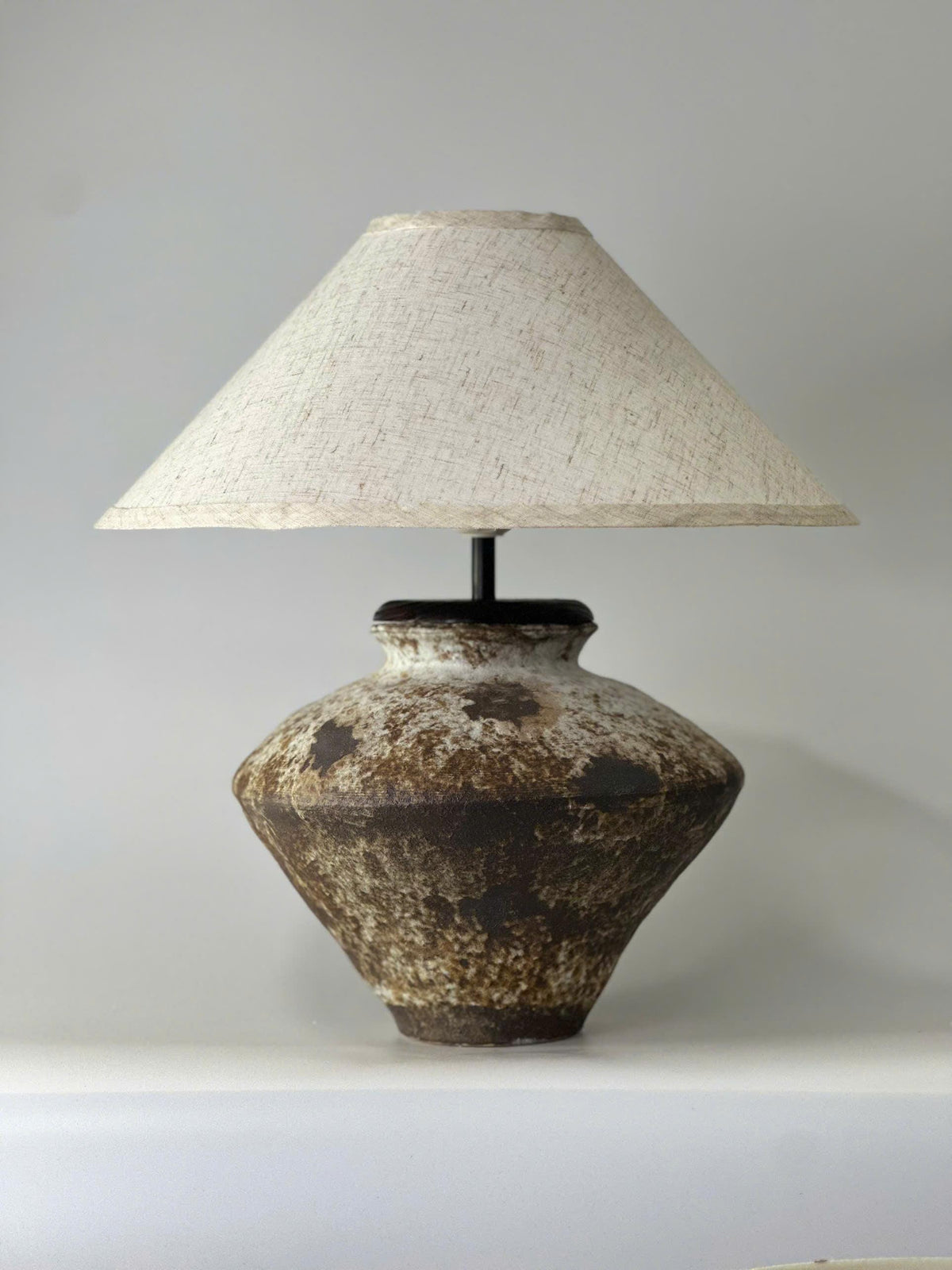 Rustic Handmade Ceramic Table Lamp | Wabi-Sabi Pottery Lamp | Primitive Rustic Bedside Lamp | Organic Modern Accent Lighting