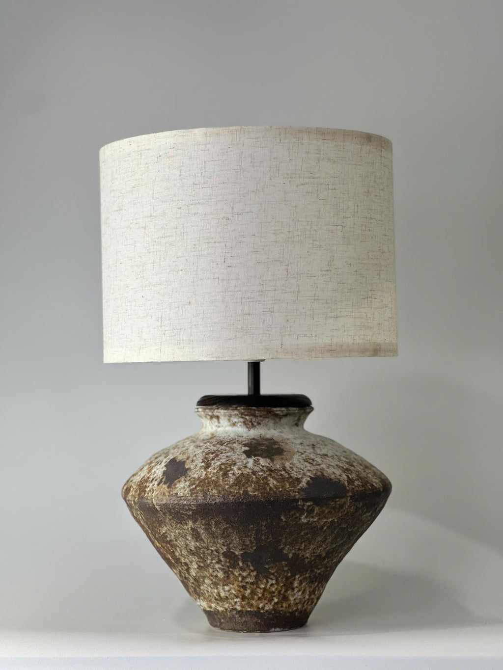 Rustic Handmade Ceramic Table Lamp | Wabi-Sabi Pottery Lamp | Primitive Rustic Bedside Lamp | Organic Modern Accent Lighting
