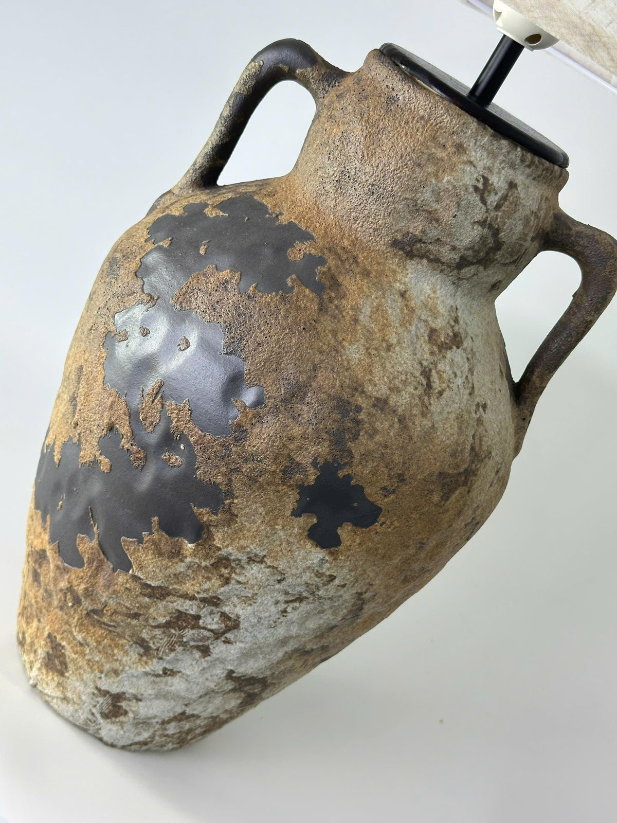 Rustic Handmade Ceramic Table Lamp | Large Wabi-Sabi Pottery Lamp | Japandi Bedside Lamp | Organic Modern Accent Lighting