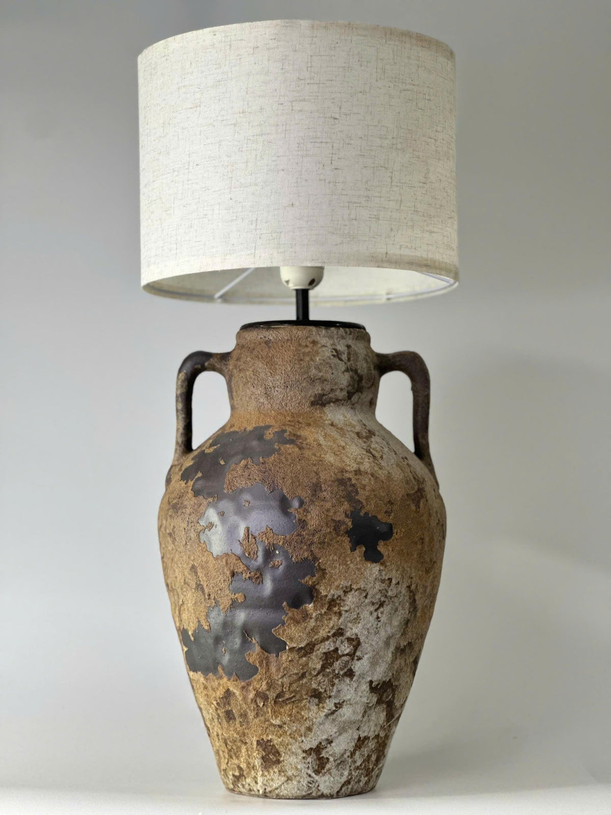 Rustic Handmade Ceramic Table Lamp | Large Wabi-Sabi Pottery Lamp | Japandi Bedside Lamp | Organic Modern Accent Lighting