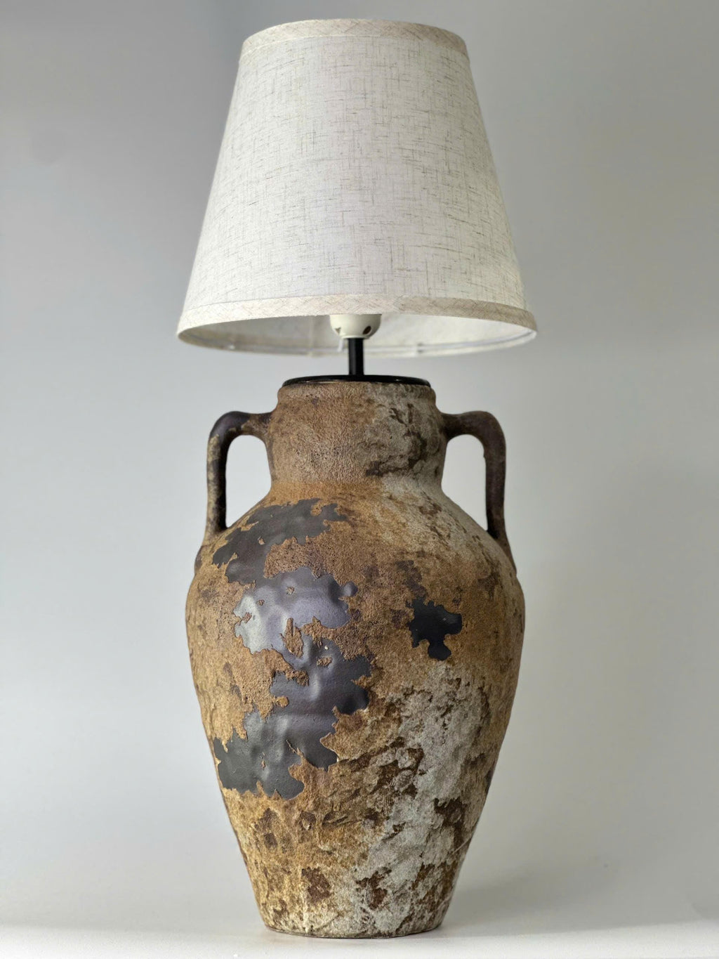 Rustic Handmade Ceramic Table Lamp | Large Wabi-Sabi Pottery Lamp | Japandi Bedside Lamp | Organic Modern Accent Lighting