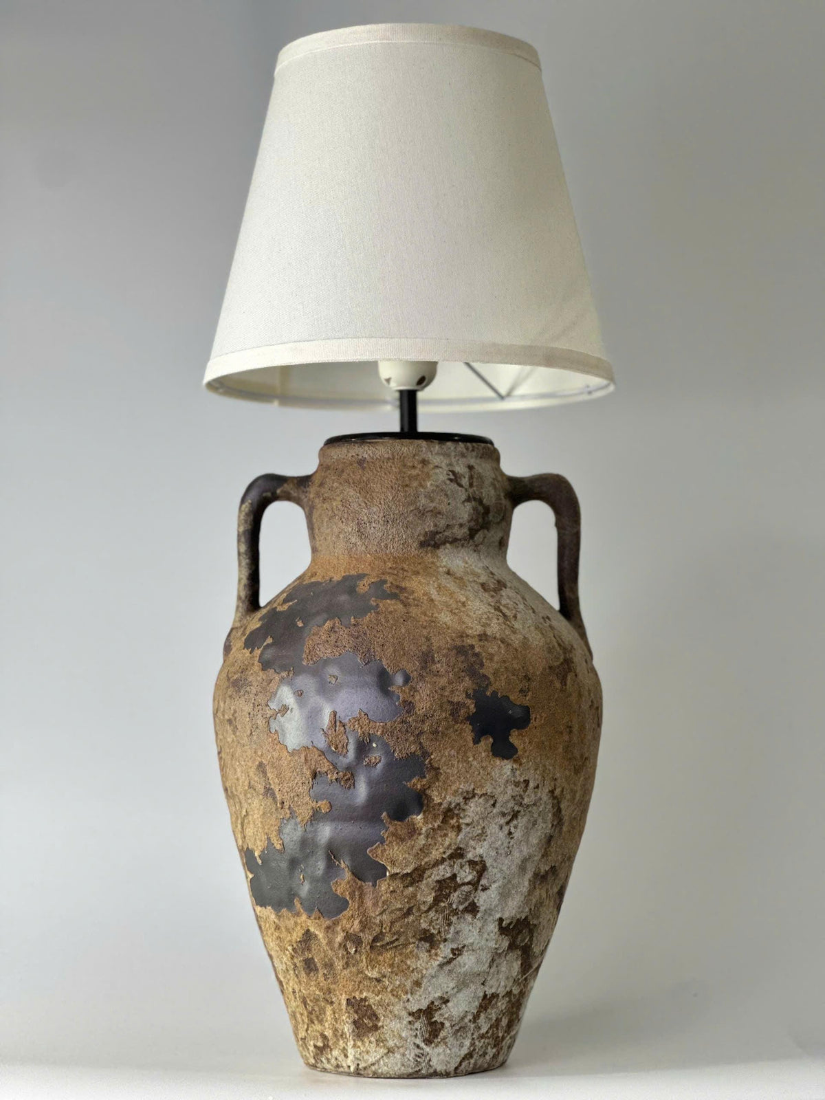Rustic Handmade Ceramic Table Lamp | Large Wabi-Sabi Pottery Lamp | Japandi Bedside Lamp | Organic Modern Accent Lighting