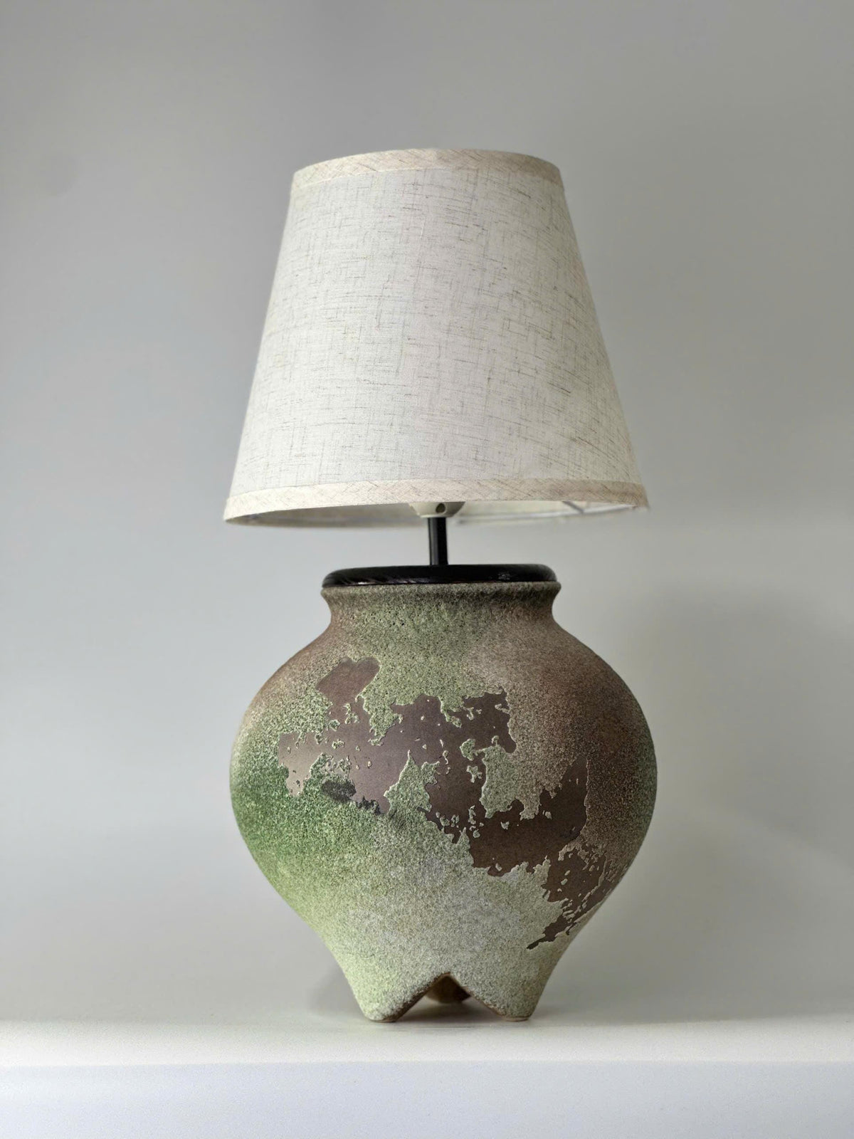 Handmade Rustic Ceramic Table Lamp | Wabi-Sabi Pottery Lamp | Japandi Bedside Lamp | Organic Modern Accent Lighting