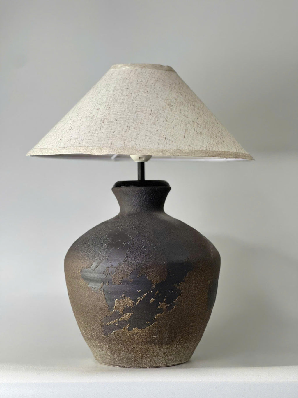 Handmade Rustic Ceramic Table Lamp | Wabi-Sabi Pottery Accent Lighting