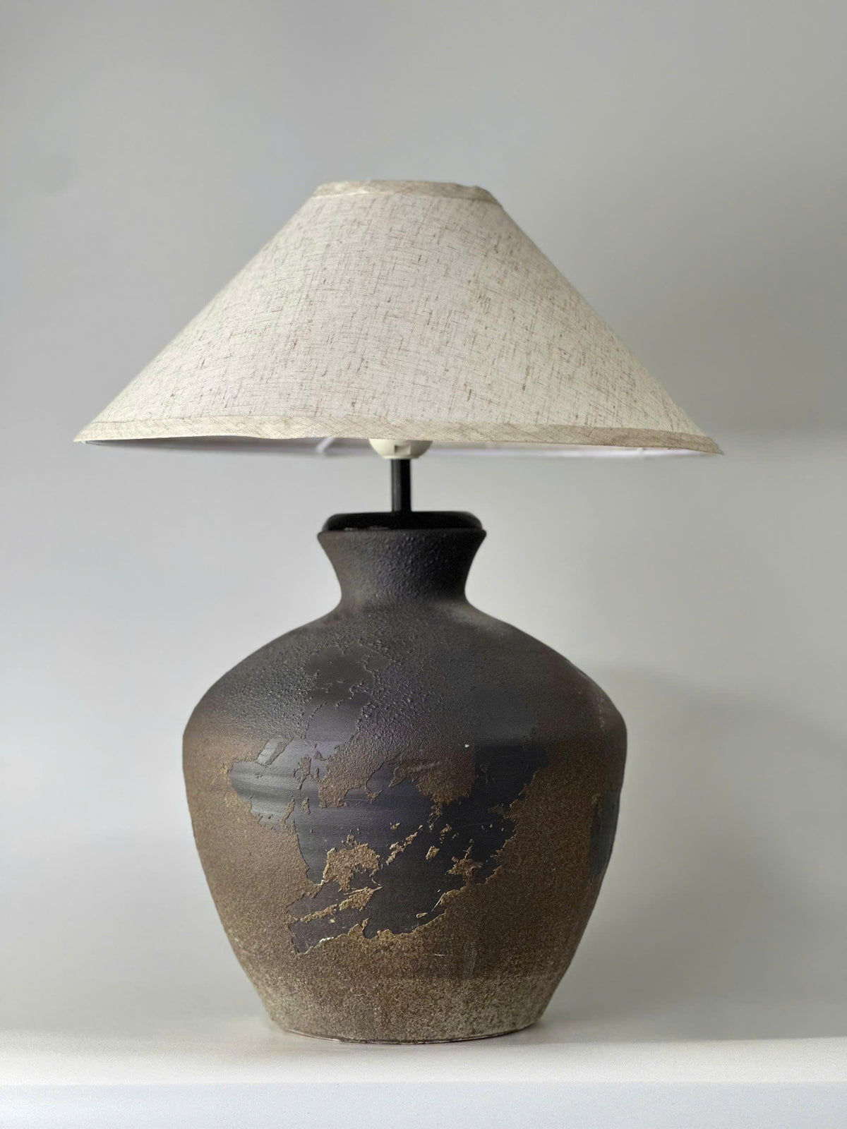 Handmade Rustic Ceramic Table Lamp | Wabi-Sabi Pottery Accent Lighting