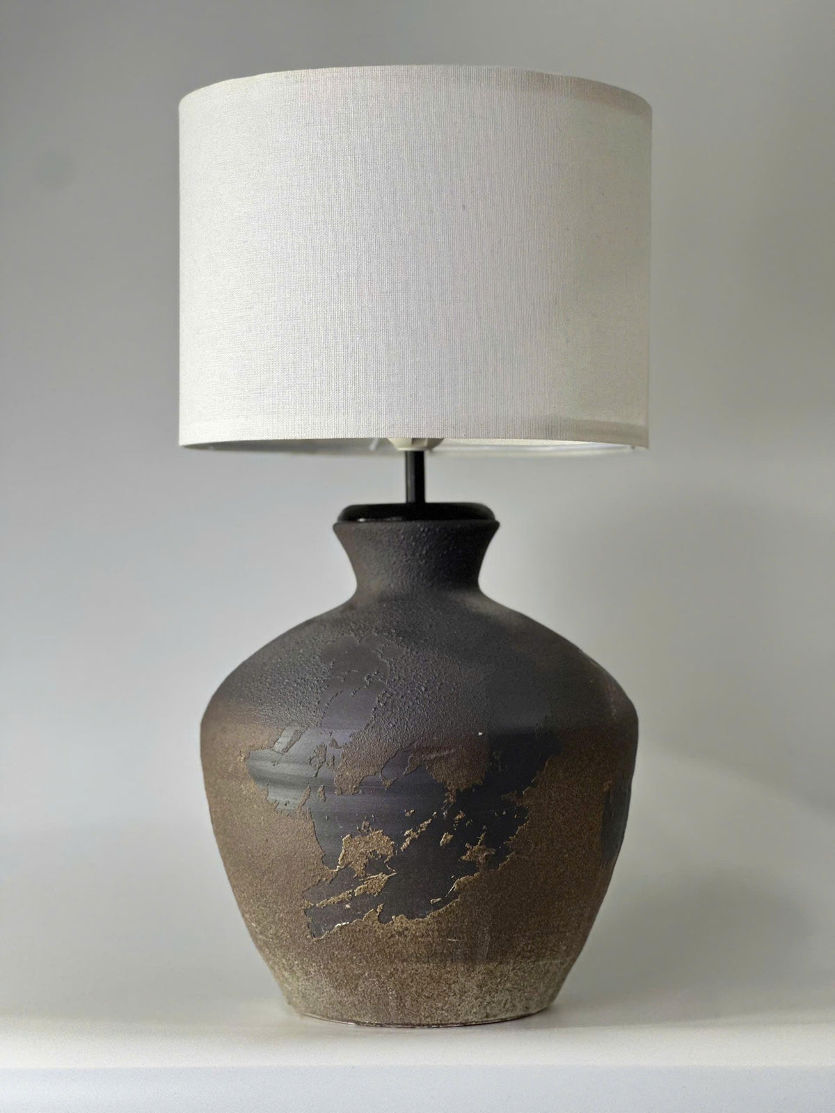 Handmade Rustic Ceramic Table Lamp | Wabi-Sabi Pottery Accent Lighting