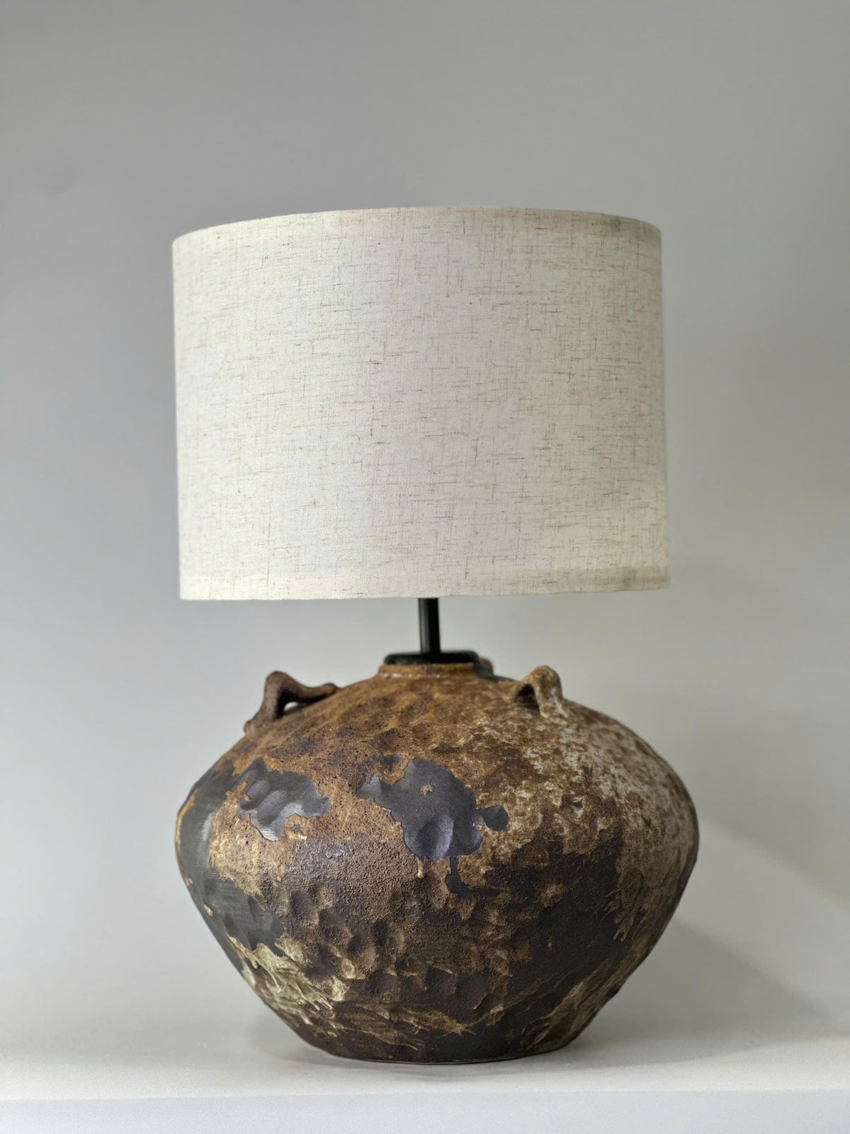 Rustic Handmade Ceramic Table Lamp | Wabi-Sabi Pottery Table Lamp | Organic Modern Bedside Lamp | Artisan Accent Lighting