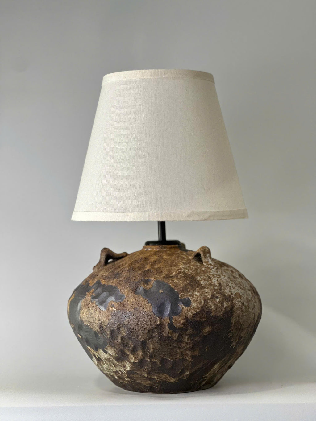 Rustic Handmade Ceramic Table Lamp | Wabi-Sabi Pottery Table Lamp | Organic Modern Bedside Lamp | Artisan Accent Lighting
