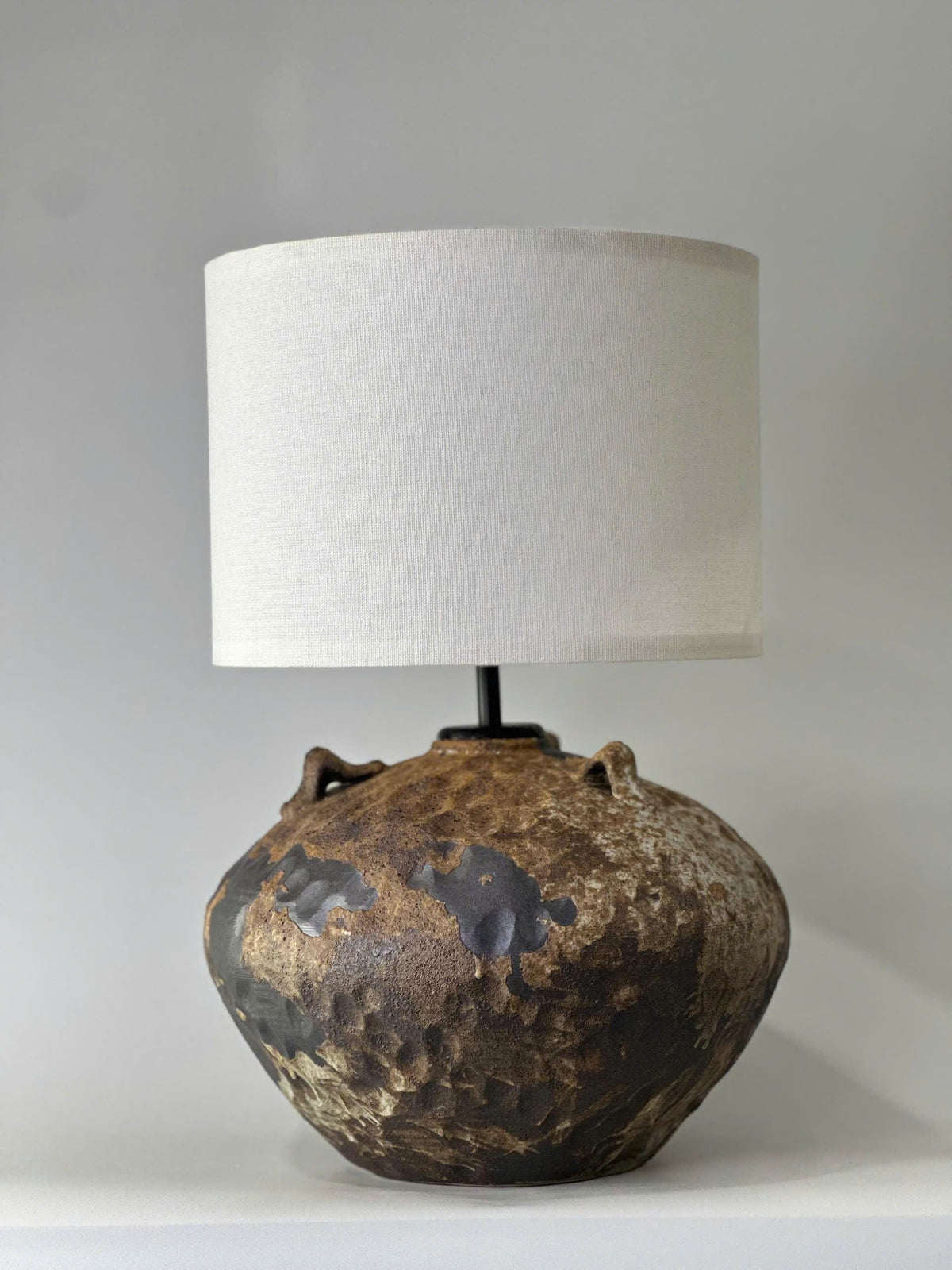Rustic Handmade Ceramic Table Lamp | Wabi-Sabi Pottery Table Lamp | Organic Modern Bedside Lamp | Artisan Accent Lighting