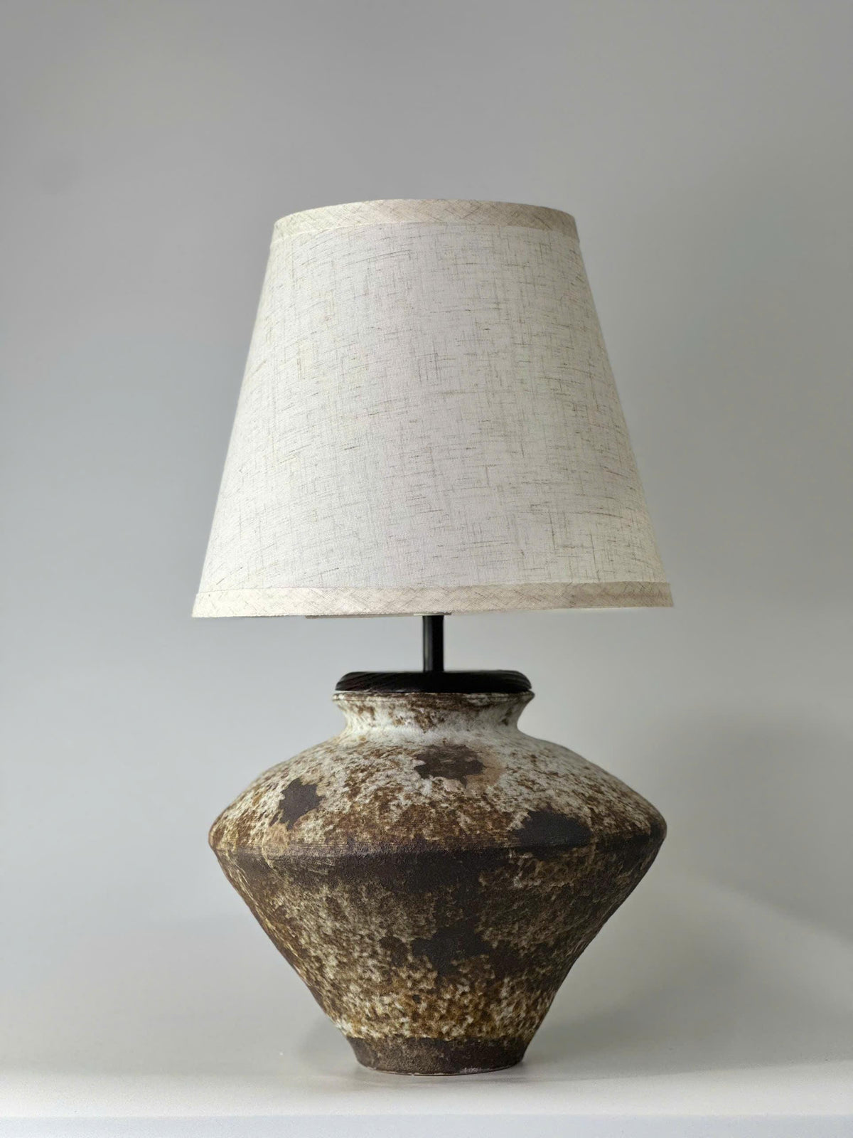Rustic Handmade Ceramic Table Lamp | Wabi-Sabi Pottery Lamp | Primitive Rustic Bedside Lamp | Organic Modern Accent Lighting