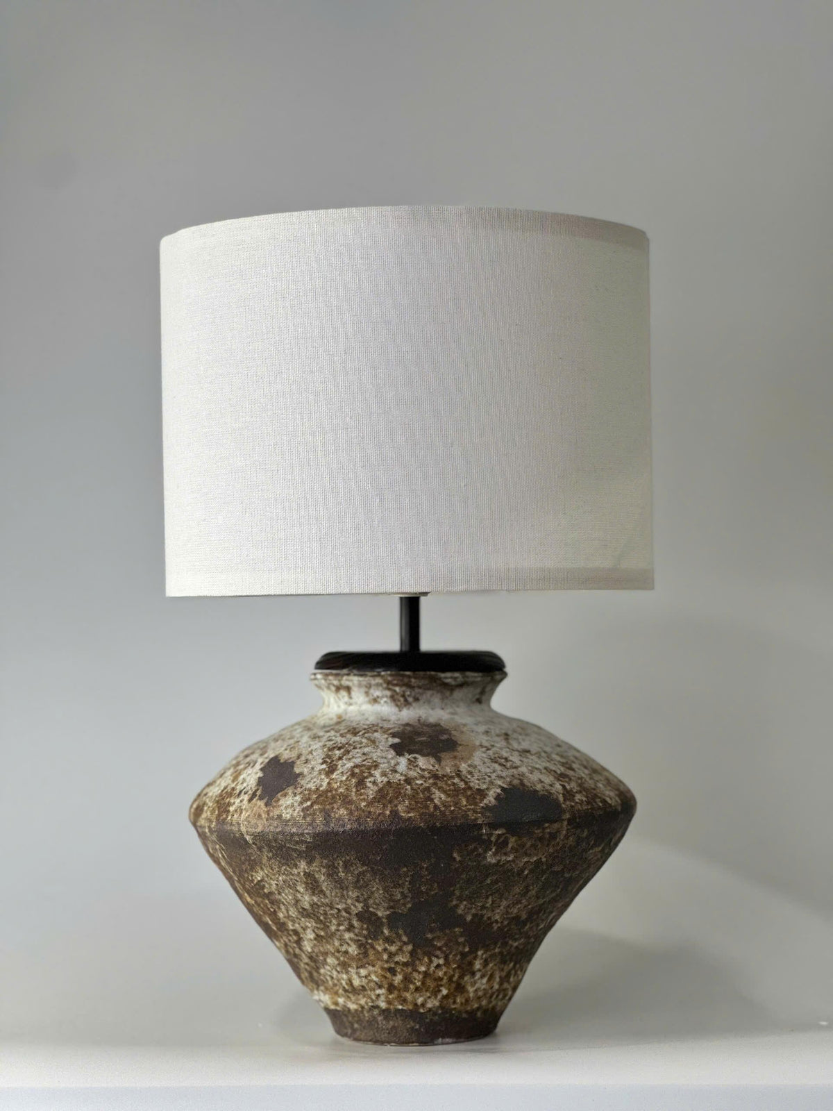 Rustic Handmade Ceramic Table Lamp | Wabi-Sabi Pottery Lamp | Primitive Rustic Bedside Lamp | Organic Modern Accent Lighting